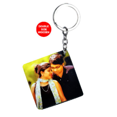 Double Side Wooden Key Chain